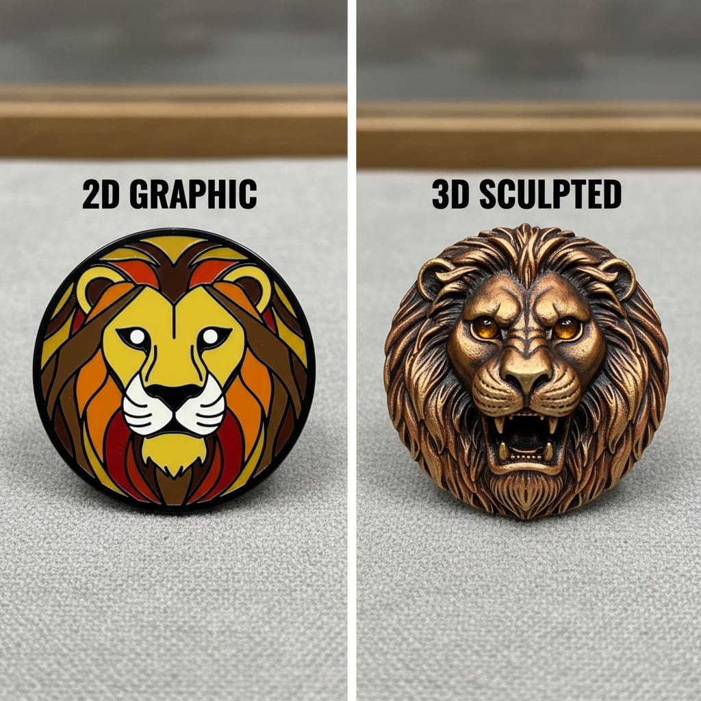 3D Mold vs. 2D Mold for Custom Pins