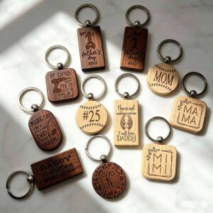 custom wooden keychain